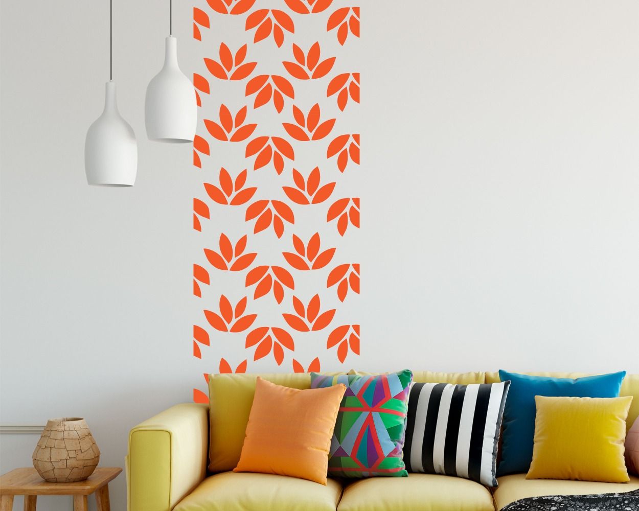 Pretty Leaf Floral Pattern Wall Stickers For Home And Office Decoration 