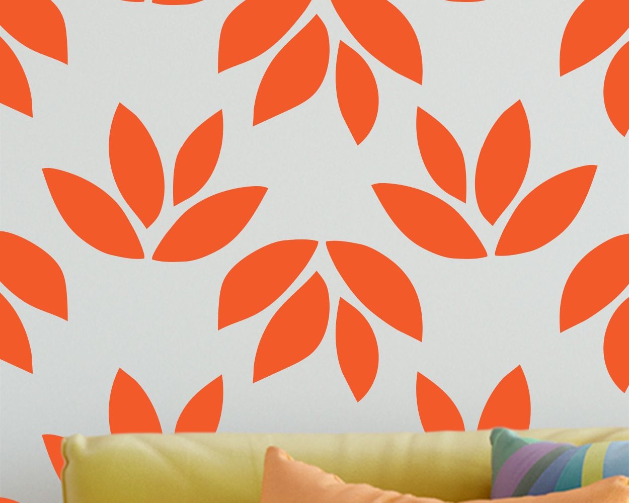 Pretty Leaf Floral Pattern Wall Decals
