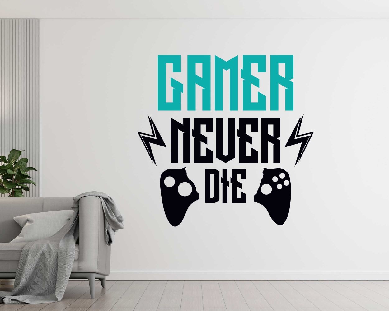 Gamer Never Die Wall Stickers For Gaming Room Decor