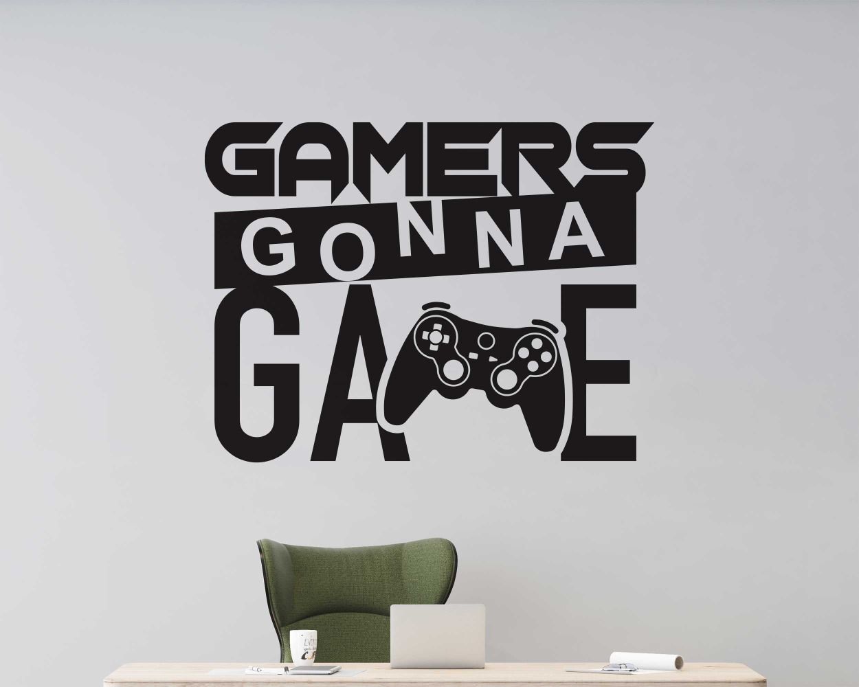 Gamers Gonna Game Gaming Wall Stickers for Gaming Room Wall Decor