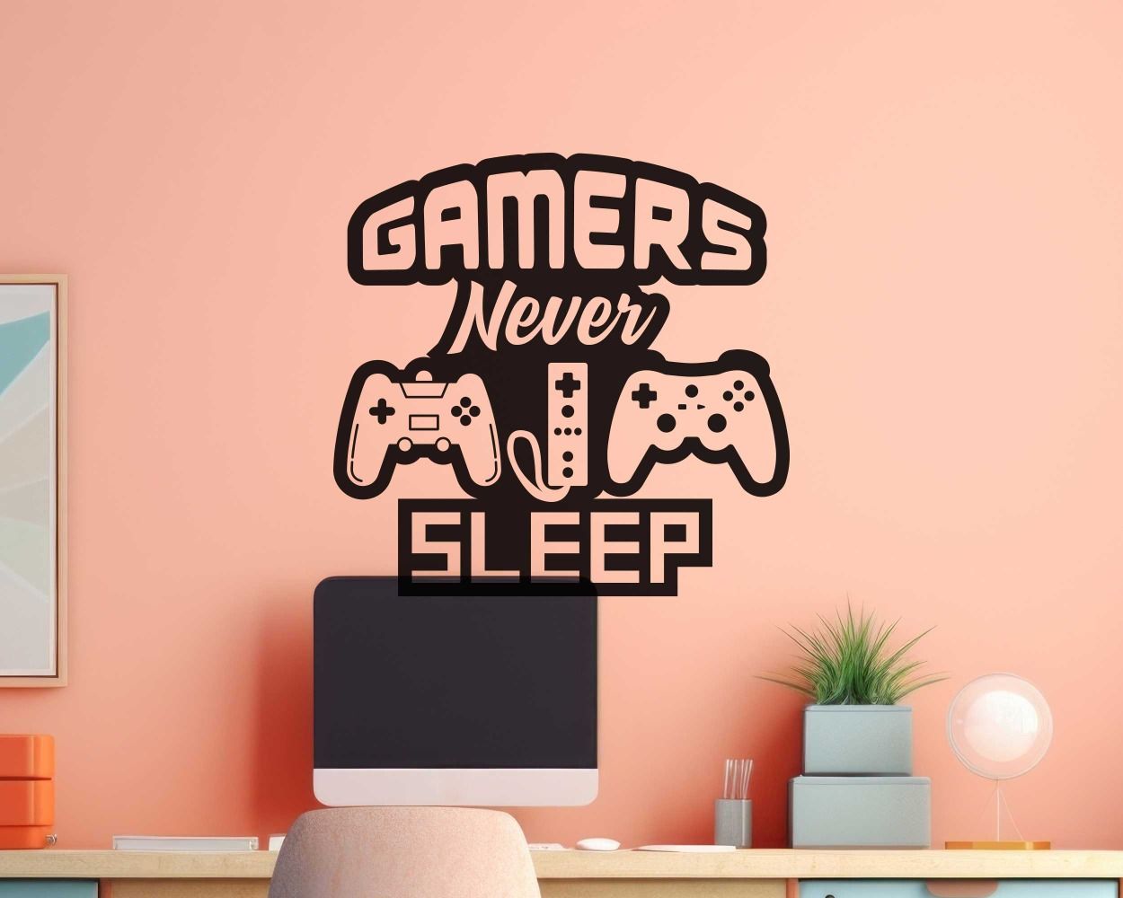 Gamers Never Sleep Gaming Wall Decals