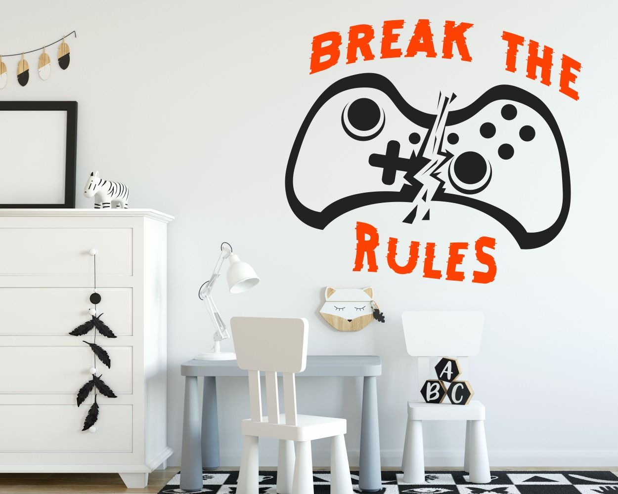Break The Rule gaming room Wall decals 