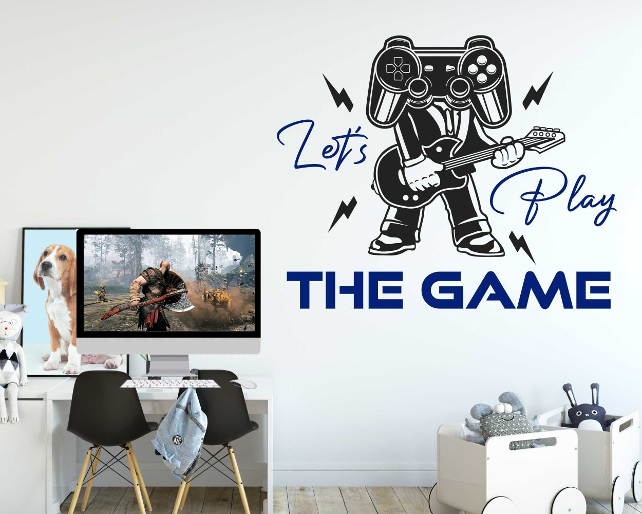 Lets Play The Game Wall Decals for Gaming Room Wall decoration