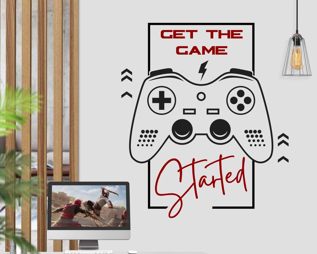 Get The Game Started Wall Stickers For Gaming Room Decoration