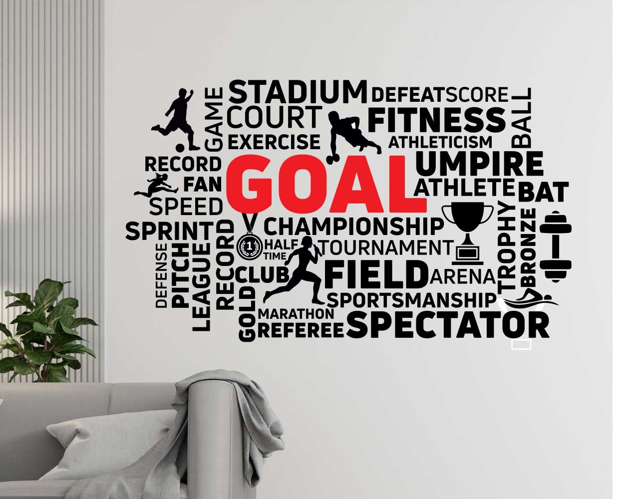 Goals Word Cloud Collage Motivational Quotes Vinyl Wall Decals
