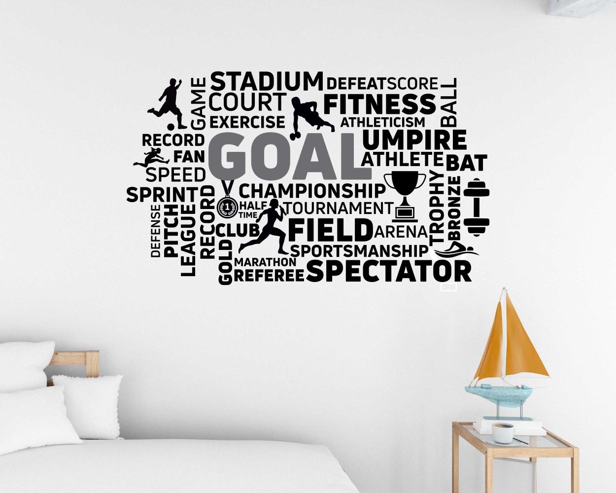 Goals Word Cloud Collage Motivational Quotes Wall Decals