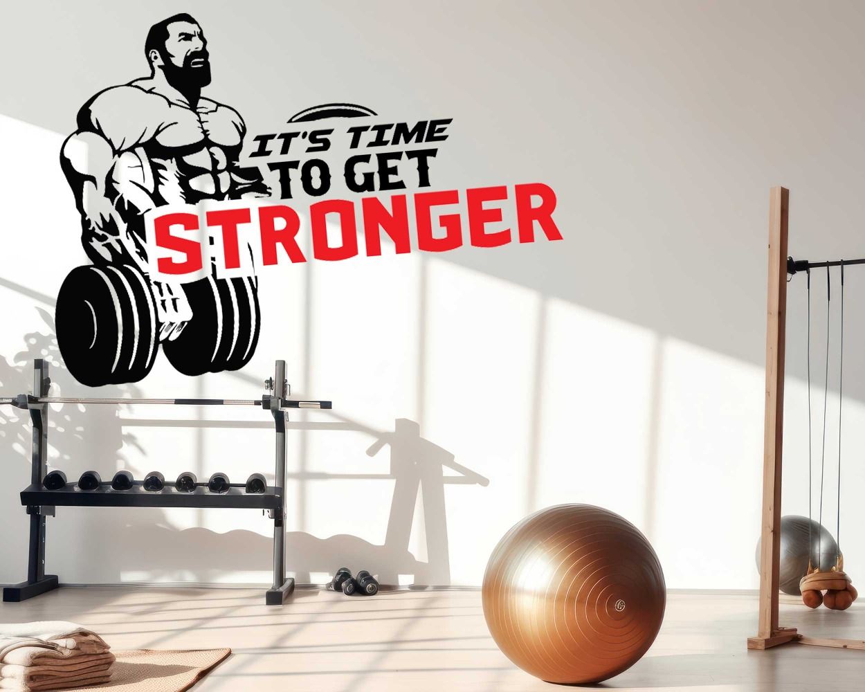 Its Time To Get Stronger Quotes Wall Decals for Gym Decor