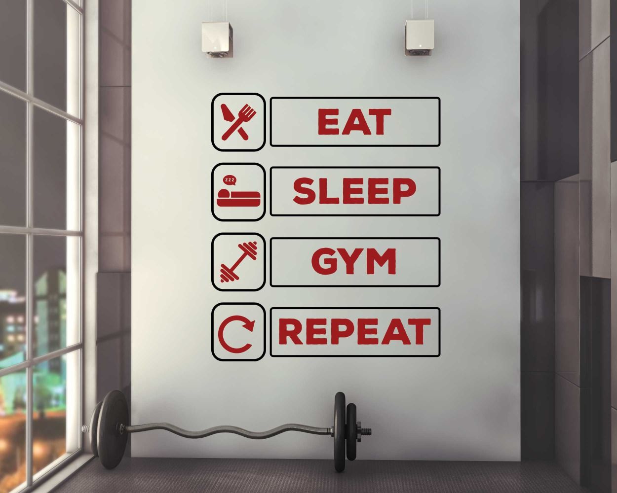 Gym quotes wall decals