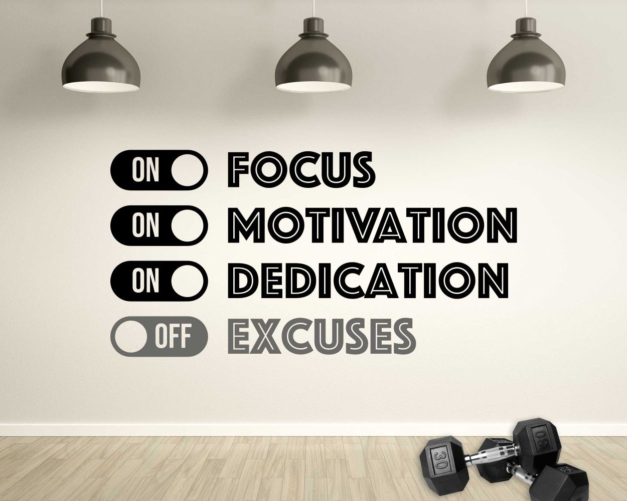 Gym wall quotes stickers