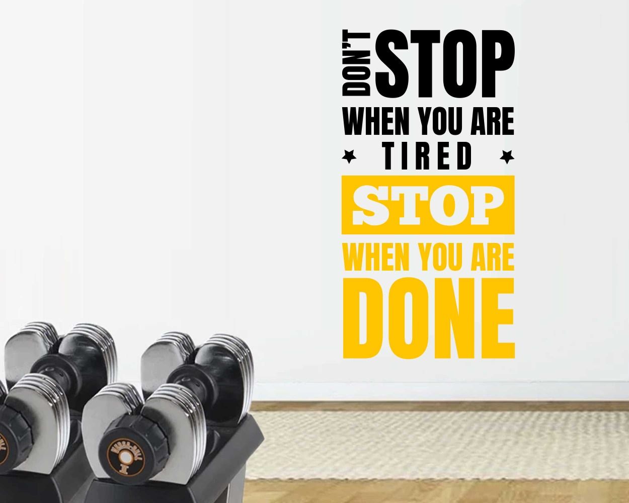 gym quotes wall decals