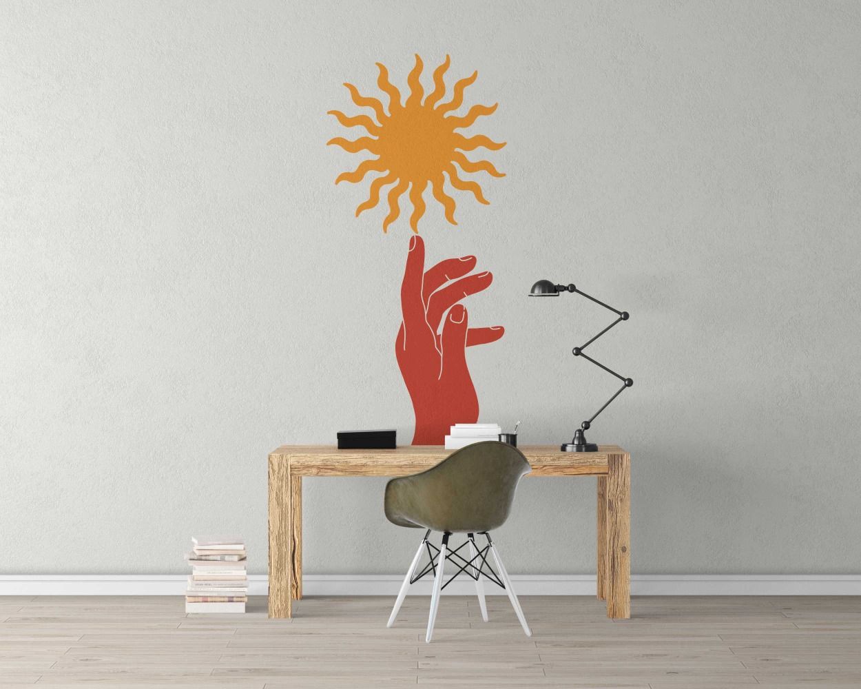 Hand With Sun Beautiful Boho Wall Decals For Home Wall Decoration 