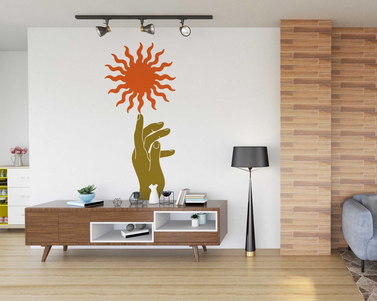 Hand With Sun Beautiful Boho Wall Decals