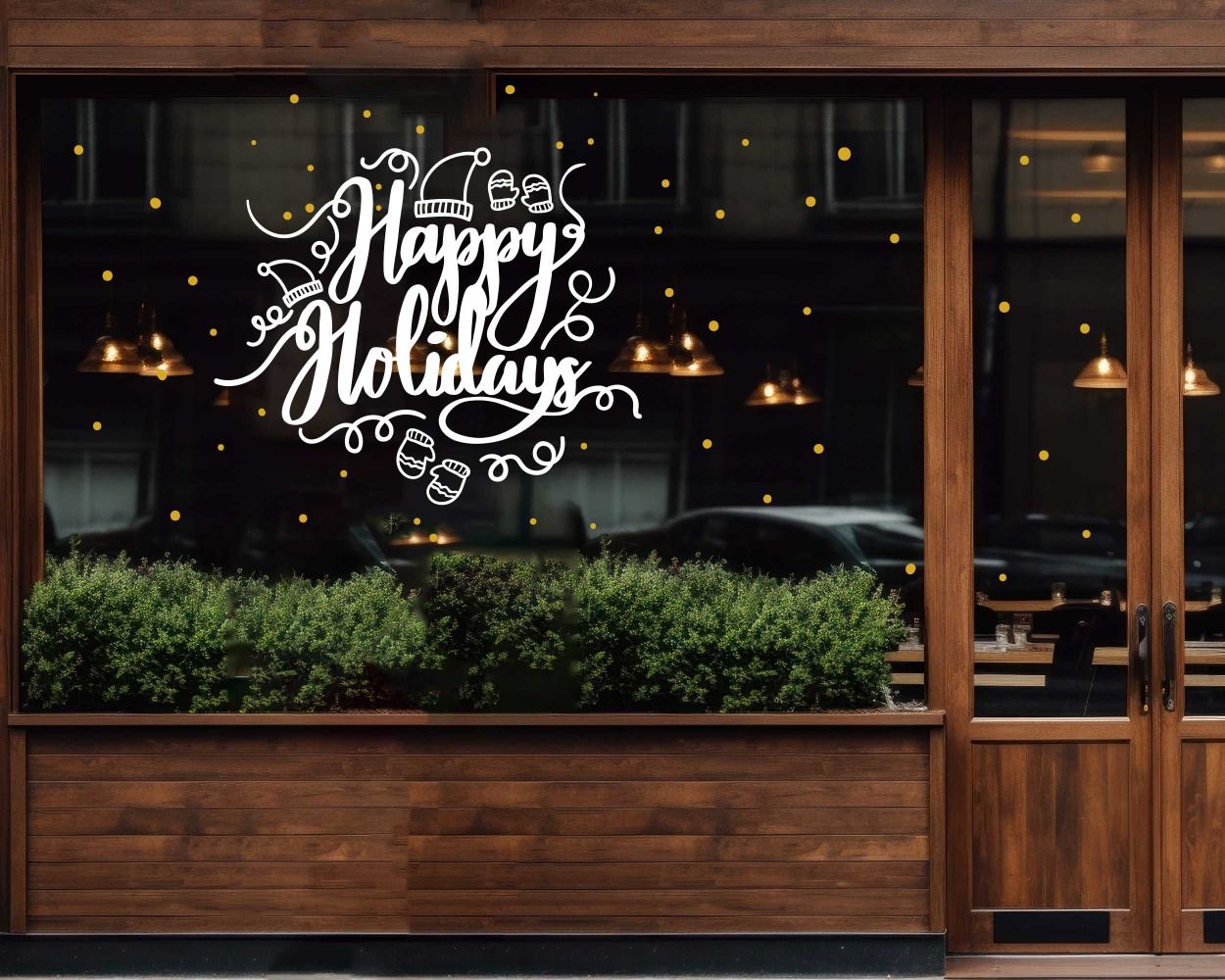 Happy Holidays Vinyl Stickers For Window Glass Door Decoration