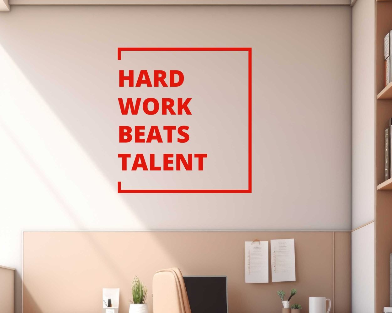 Hard Work Beats Talent Inspiring Quotes Wall Stickers