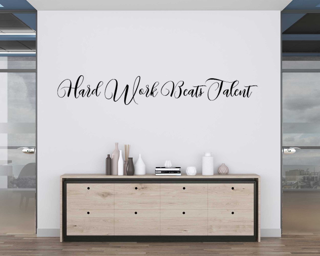 Hard Work Beats Talent Wall Decals For Office Wall Decor