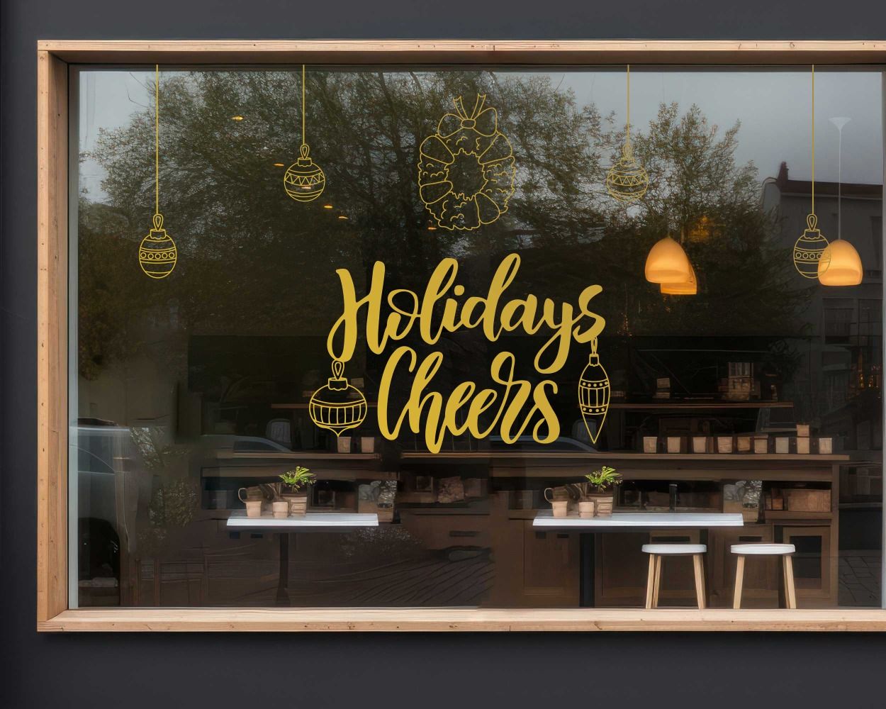 Holidays Cheers Sticker For Christmas Celebrate Window Decoration