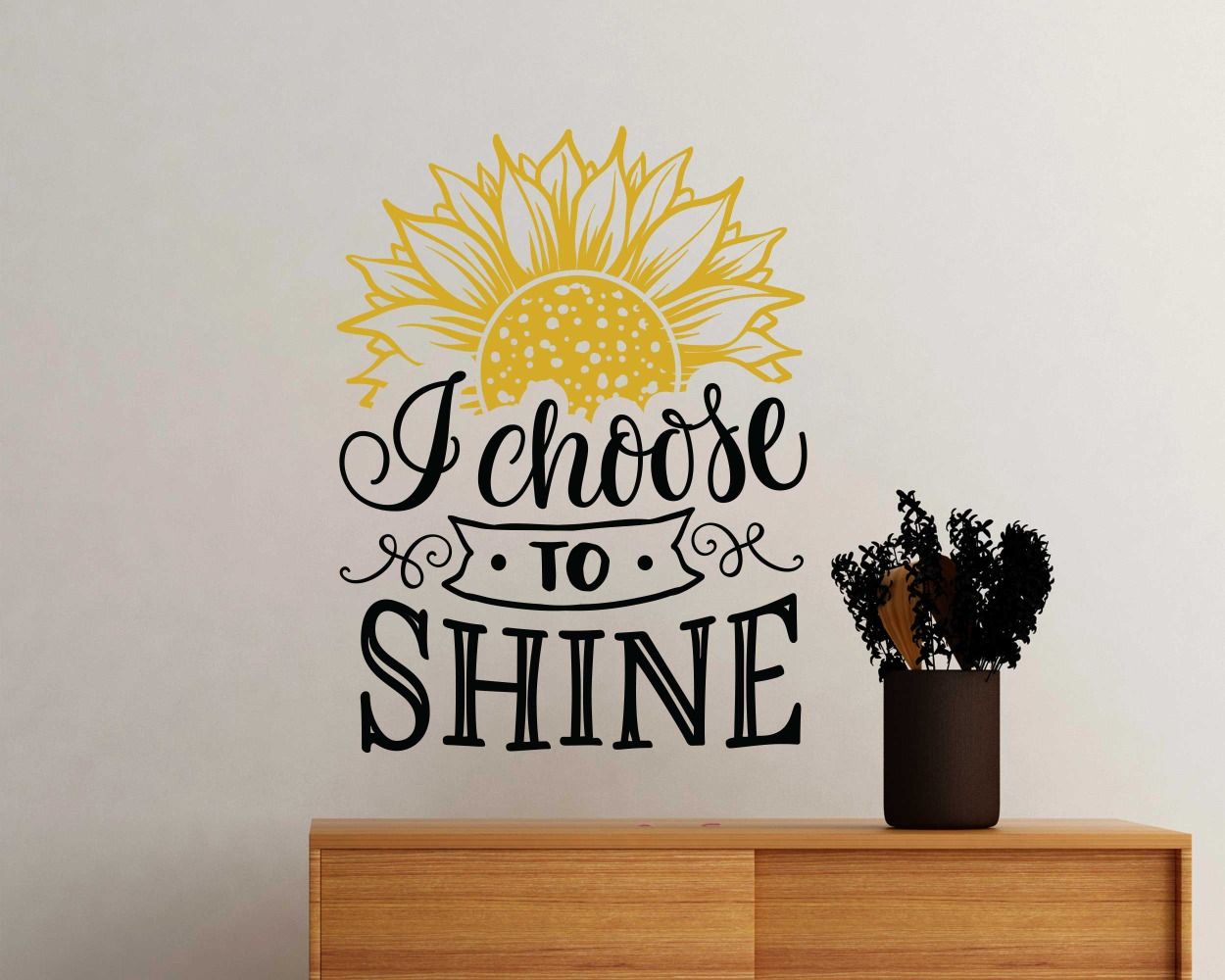 I Choose To Shine Motivational Quote Vinyl Wall Decals For Office And Home Decoration 