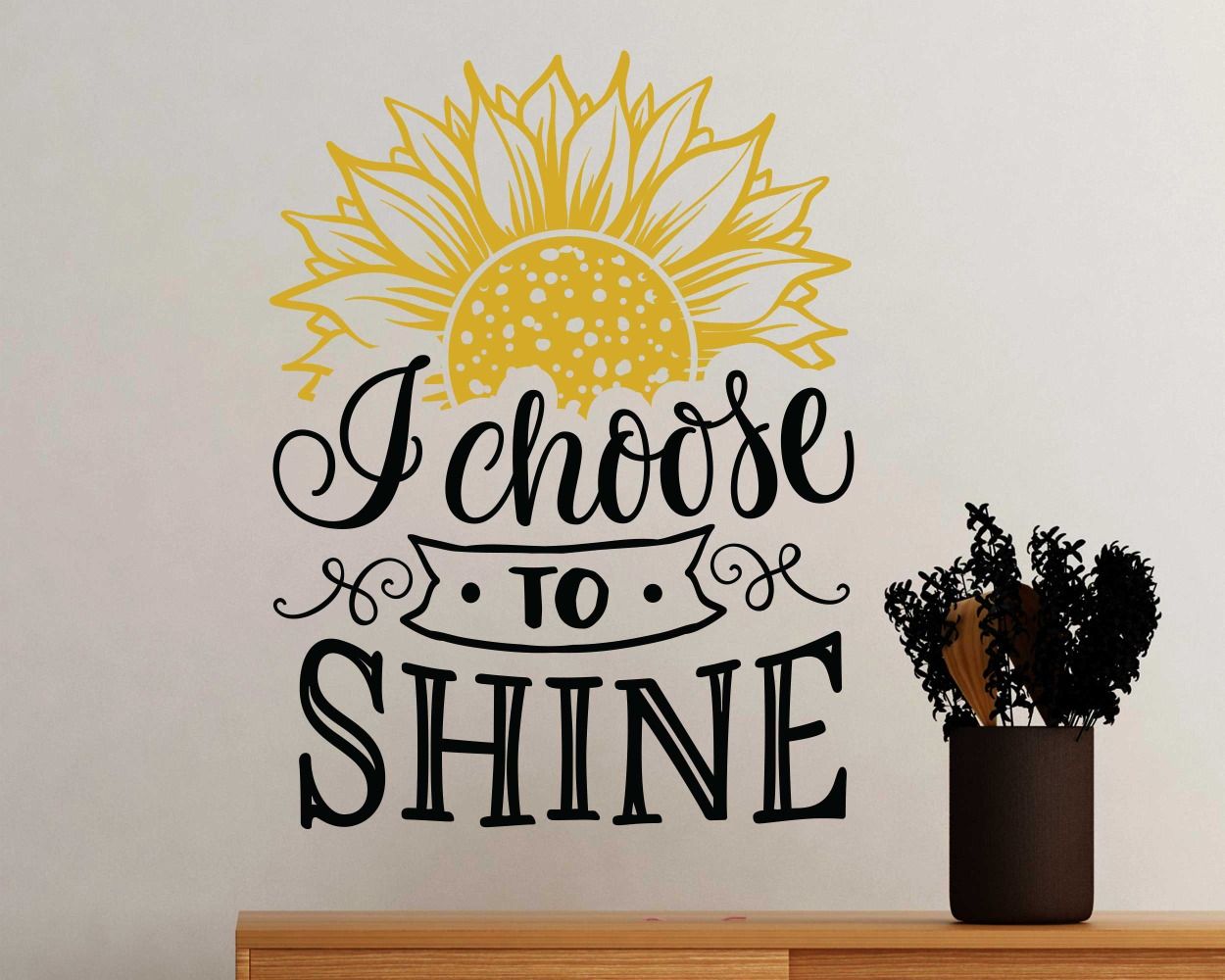 I Choose To Shine Motivational Quote Vinyl Wall Stickers For Office And Home Decoration 