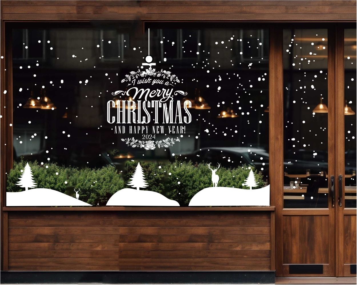 Merry Christmas Stickers for Shop Window Decor