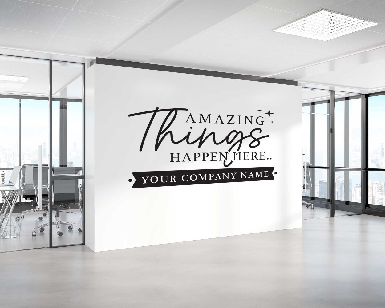 Custom Company Name With Motivational Quotes Wall Decals for Office Room Decor