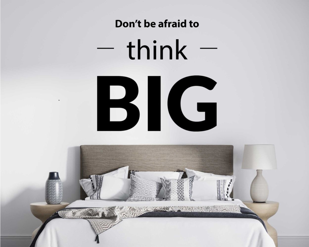 Inspiring 'Don't Be Afraid, Think Big' Quotes Wall Stickers