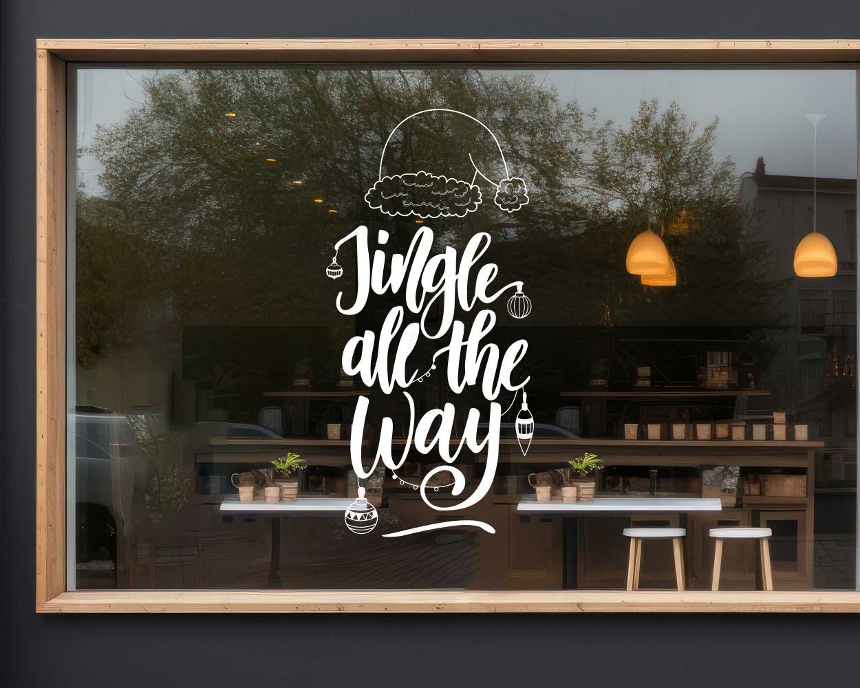 Jingle all the way Stickers for Celebrate Christmas Decoration