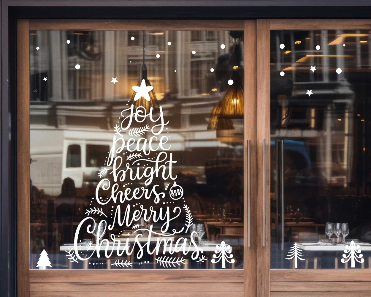 Joy Peace Bright Cheers Merry Christmas Wall Stickers For Window Glass Door Decoration