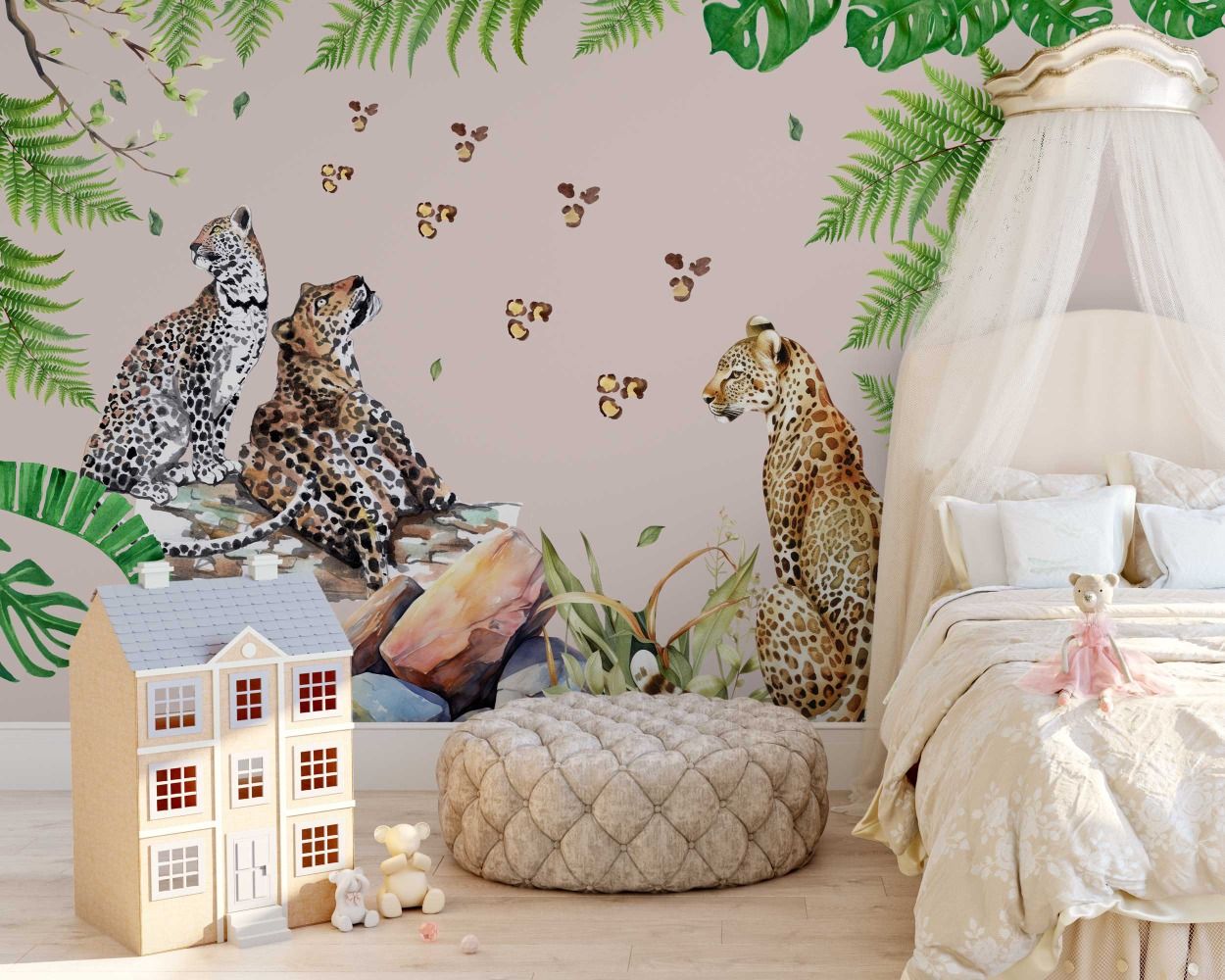 Beautiful Jungle Animals Group Cheetah Wall Stickers
