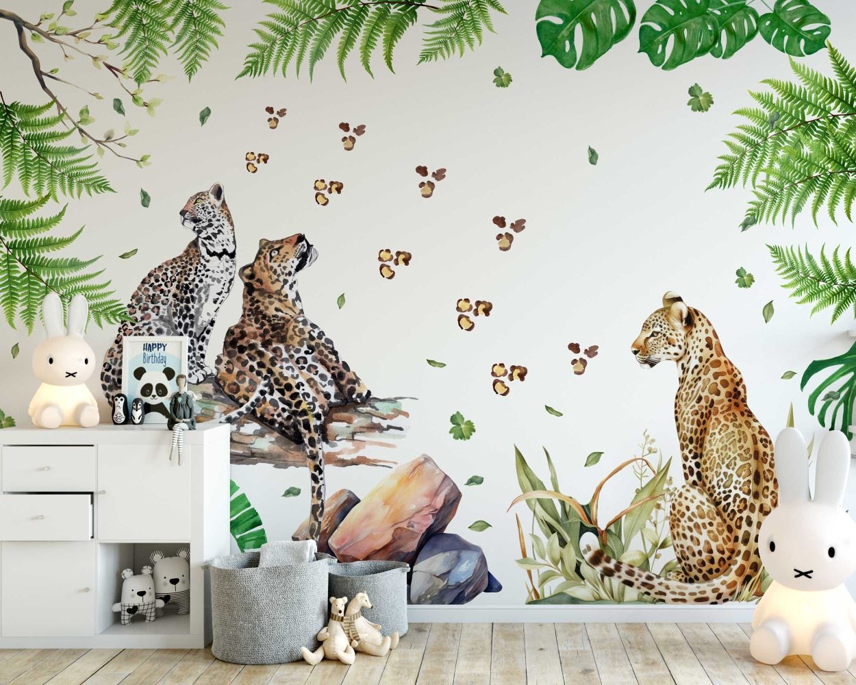 Beautiful Jungle Animals Group Cheetah Wall Decals