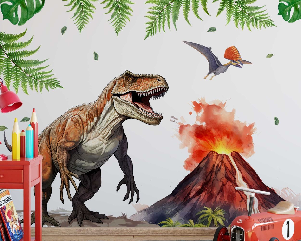 Beautiful Jurassic World Theme Dinosaur Wall Stickers