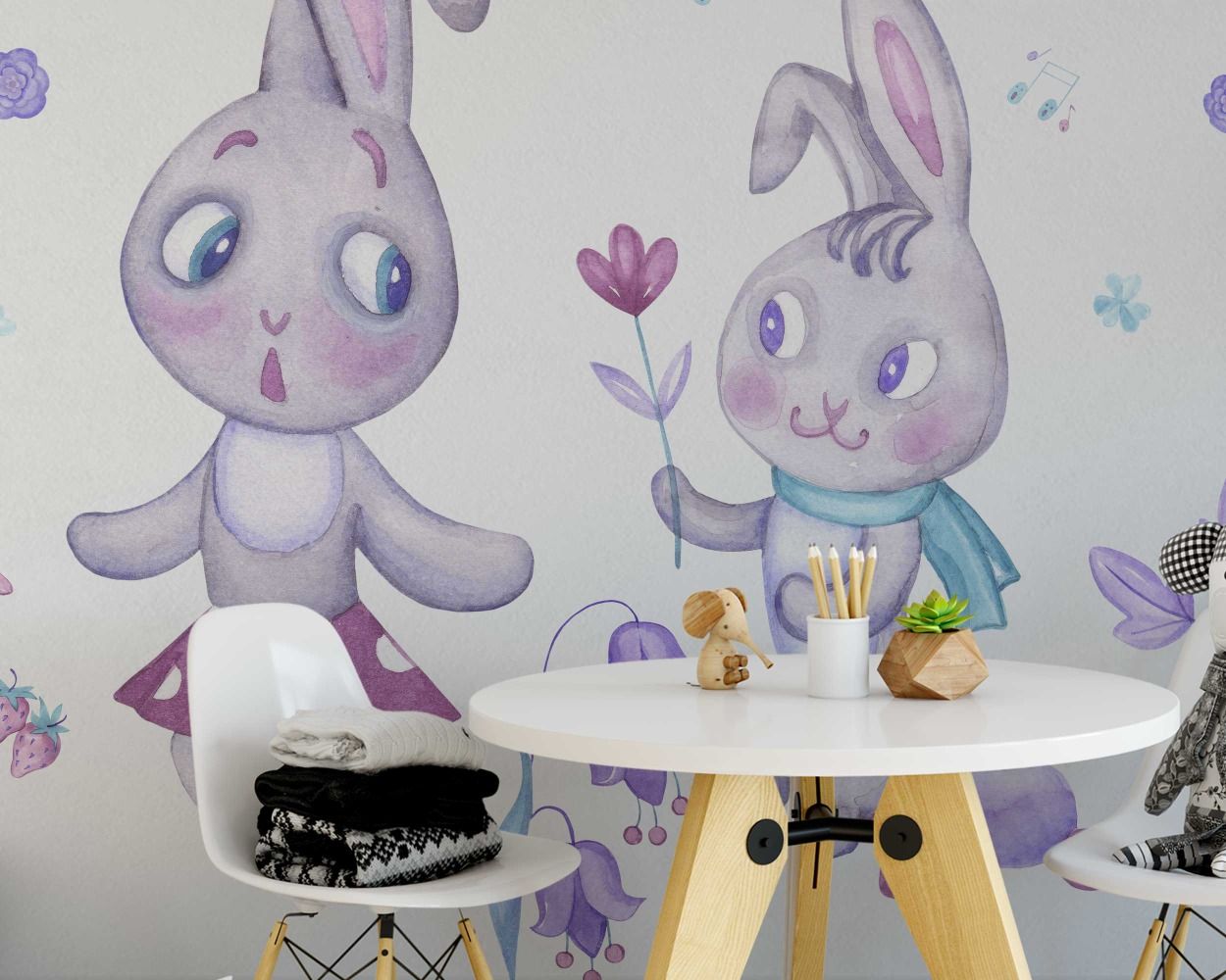 Best Cute Bunny Loves Wall Stickers For Girl Baby Room Wall Decor