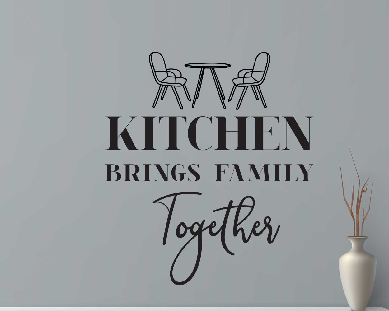 Kitchen Brings Family Together Inspirational Kitchen Quotes Wall Decal 