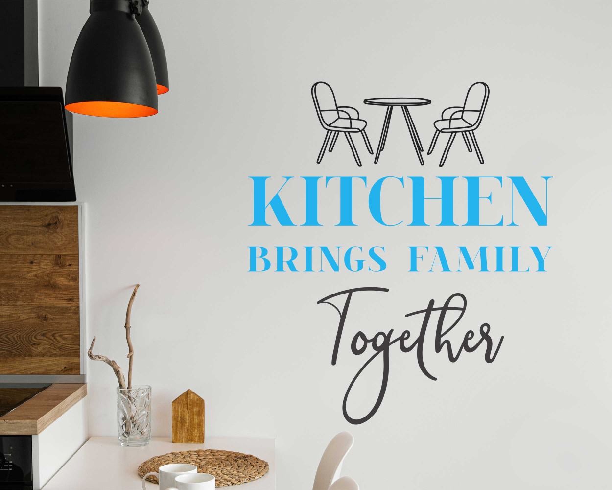 Kitchen Brings Family Together Inspirational Kitchen Quotes Wall Stickers