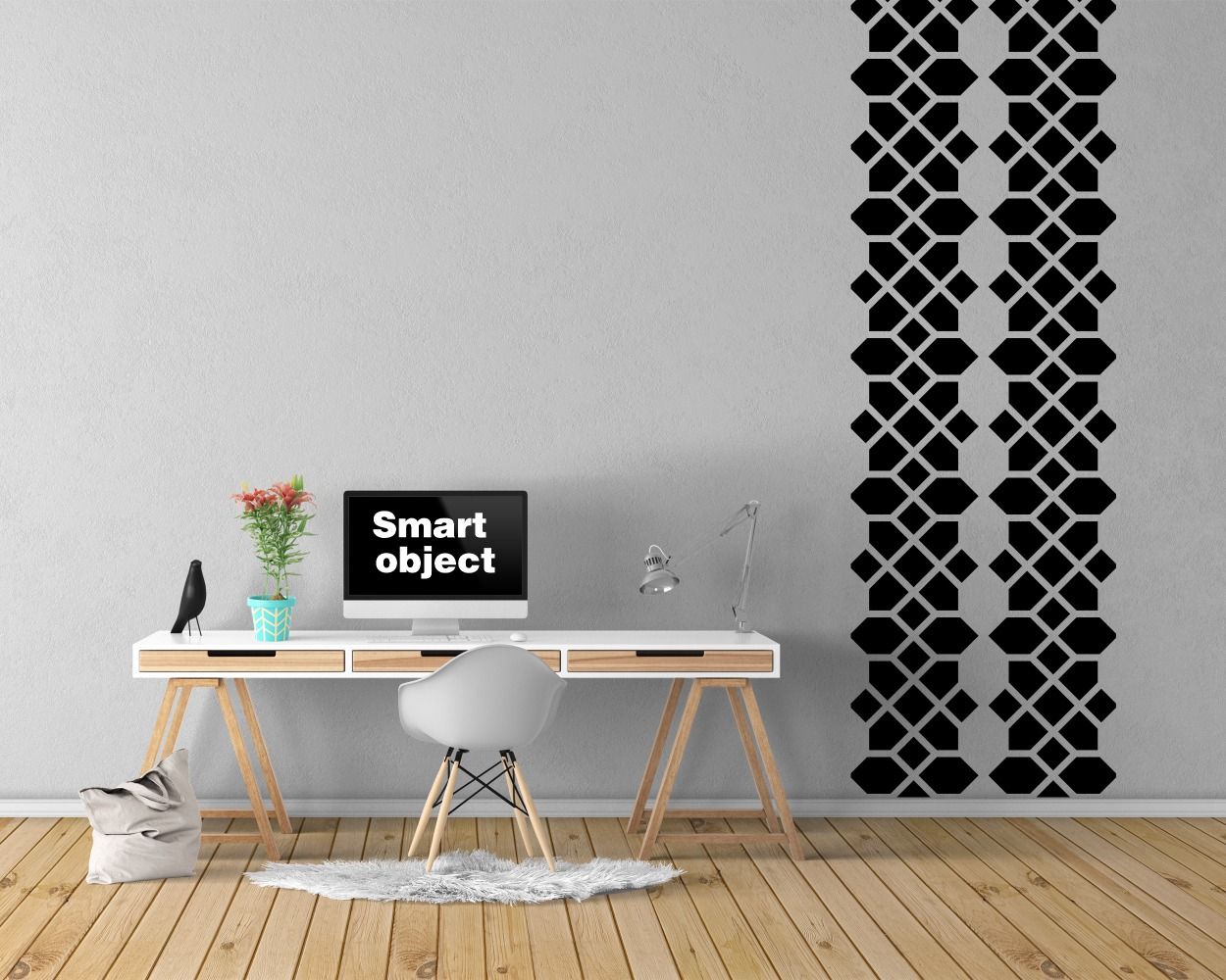 Laser Cut Geometric Pentagon Pattern Design Wall Decals