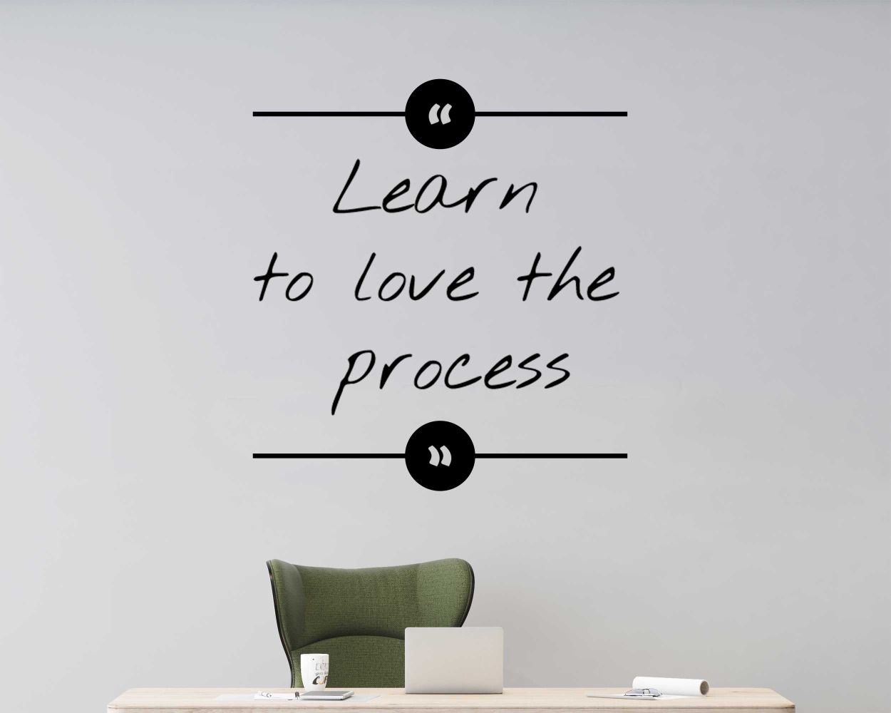 Learn To Love The Process Inspirational Quote Stickers For Motivational Art At Workplace 
