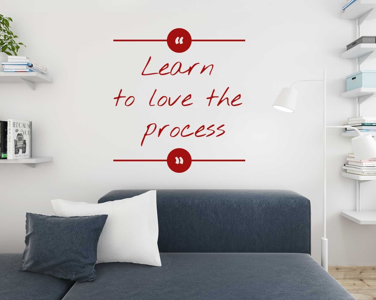 Learn To Love The Process Inspirational Quote Decal For Motivational Art At Workplace 