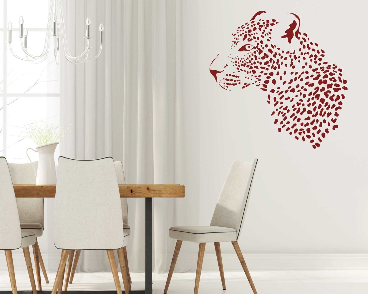 Leopards Animal Head Wall Stickers For Room Wall Decoration