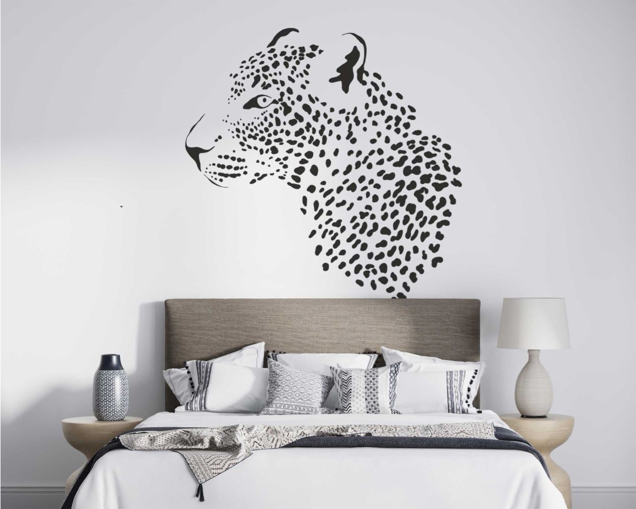 Leopards Animal Head Wall Stickers