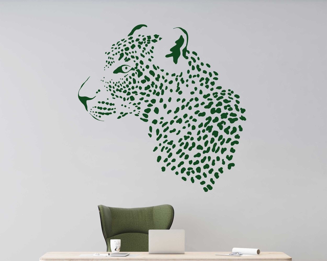 Leopards Animal Head Wall Decals