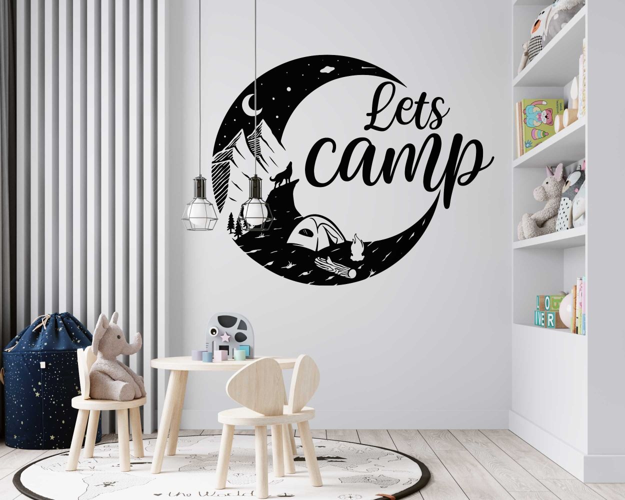 Let's Camp Inspirational Outdoor Adventure Motivational Quotes Sticker