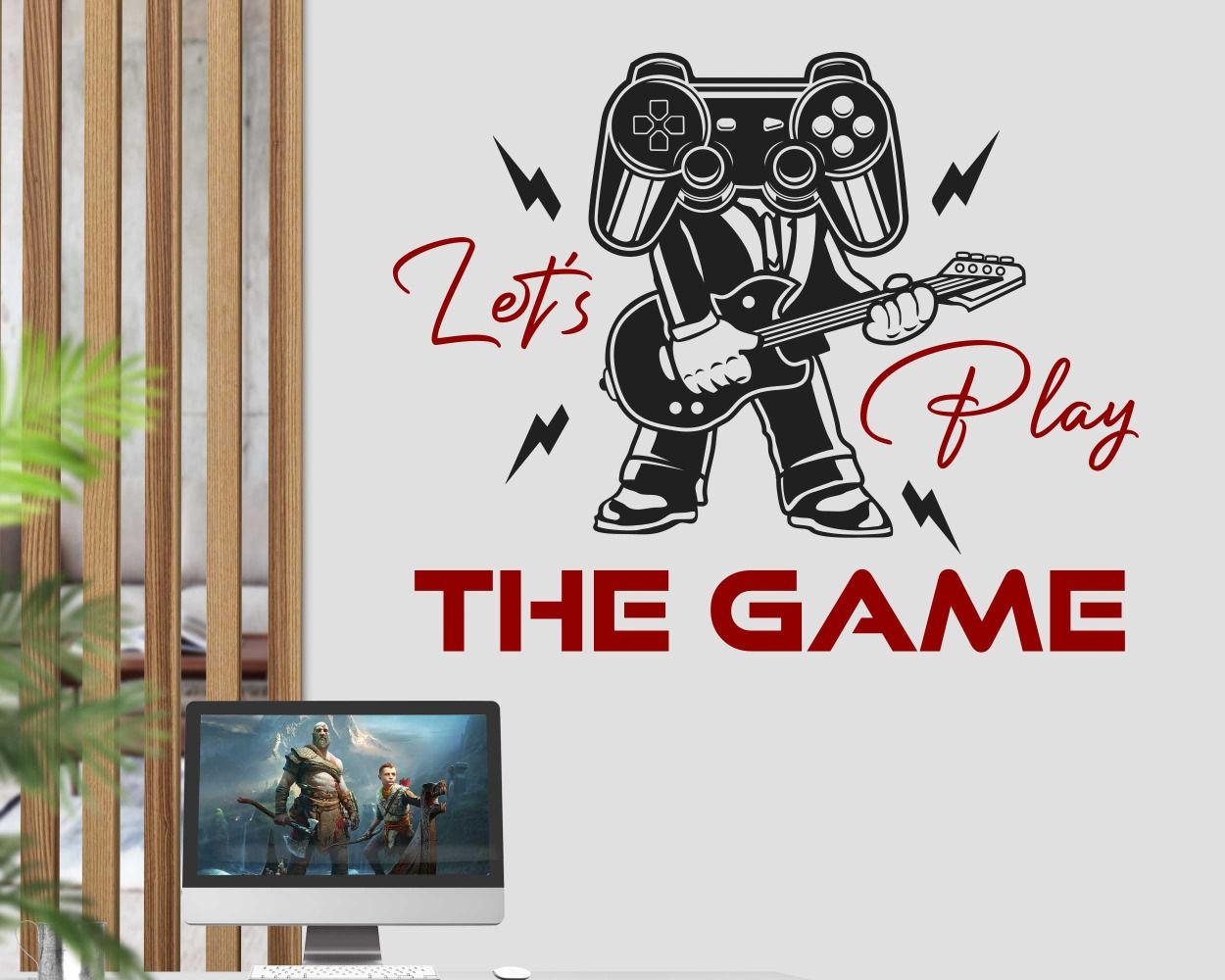 Lets Play The Game Wall Stickers for Gaming Room Wall decoration