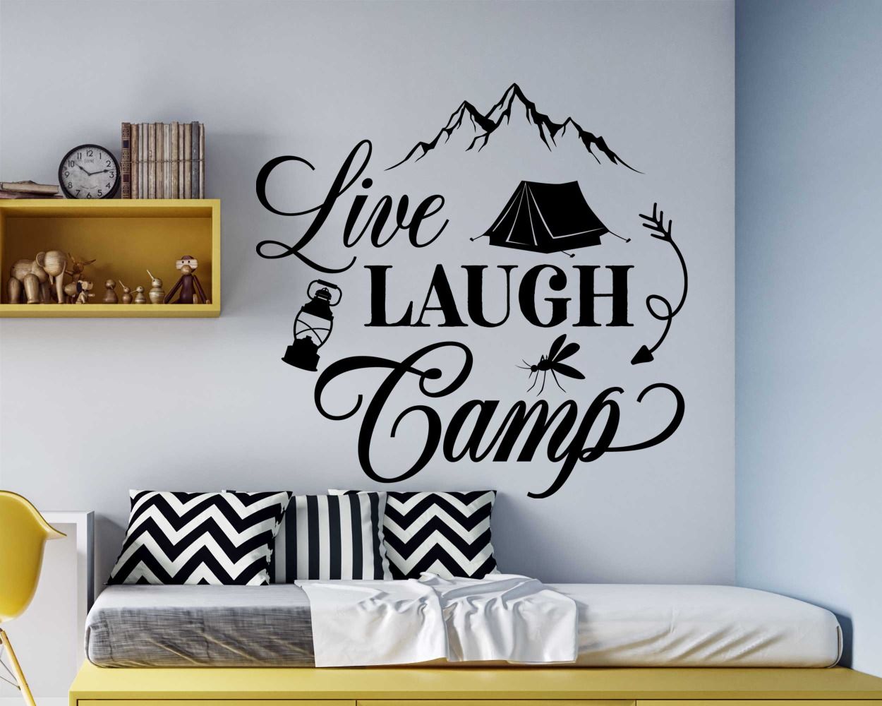 Live Laugh Camp Quotes Wall Decals For Room Wall Decoration