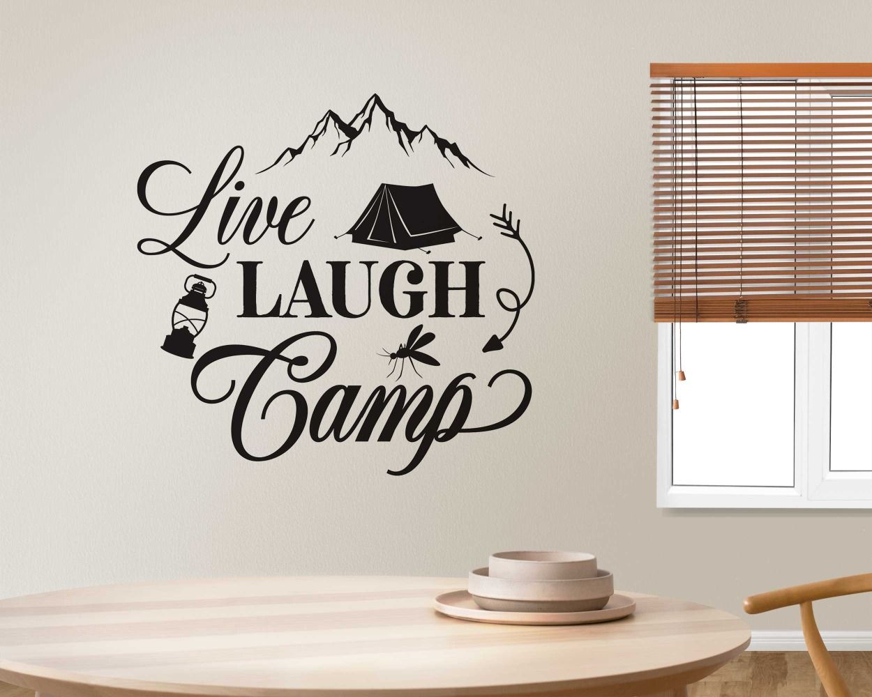 Live Laugh Camp Quotes Wall Stickers For Room Wall Decoration
