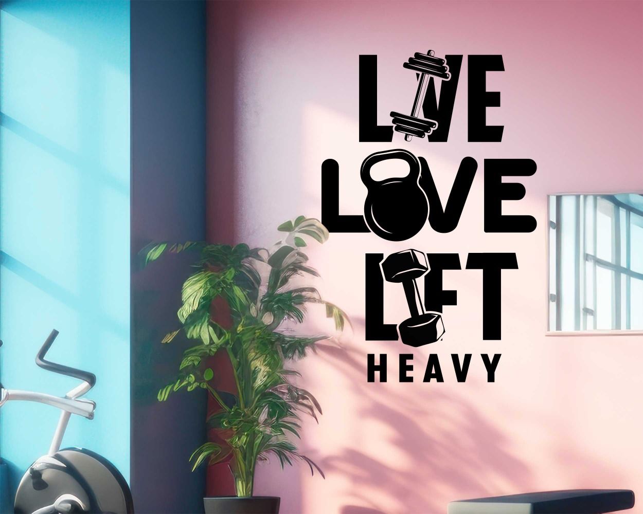Live Life Lift Heavy Gym Quotes Wall Stickers