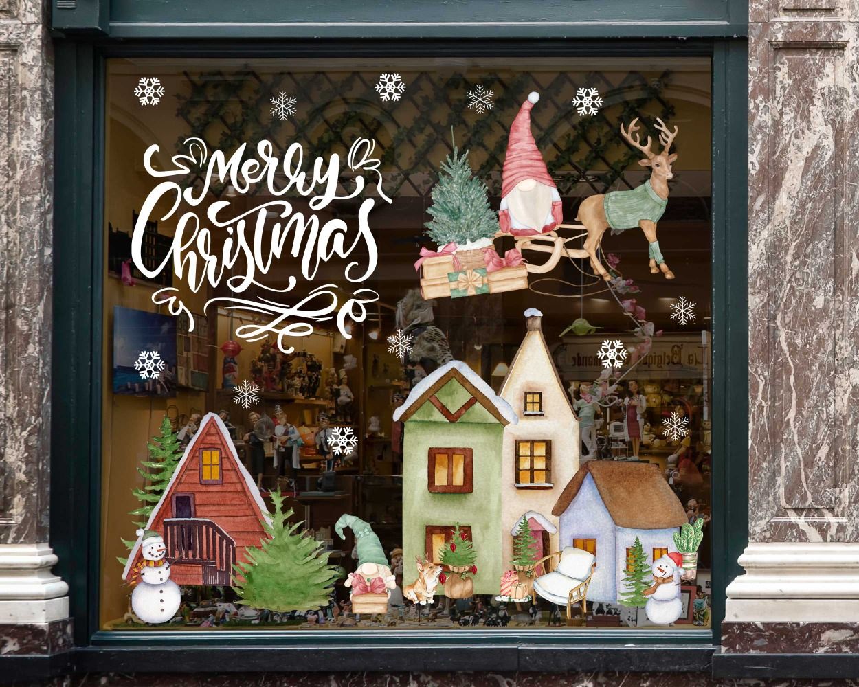 Merry Christmas Celebration Decals for Window Decor
