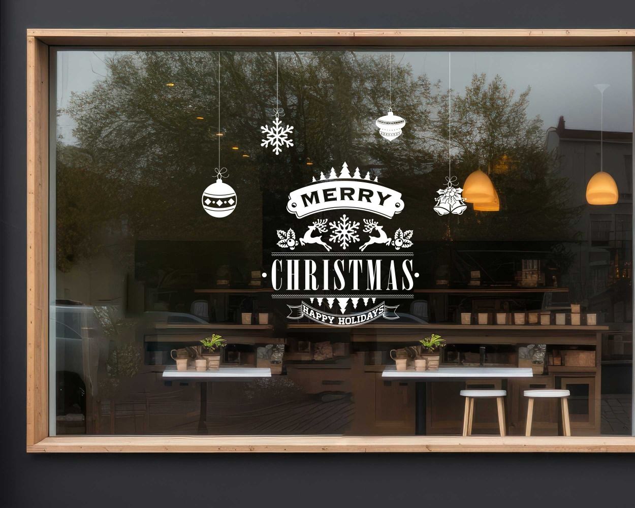 Merry Christmas Glass Vinyl Stickers For Window Decoration