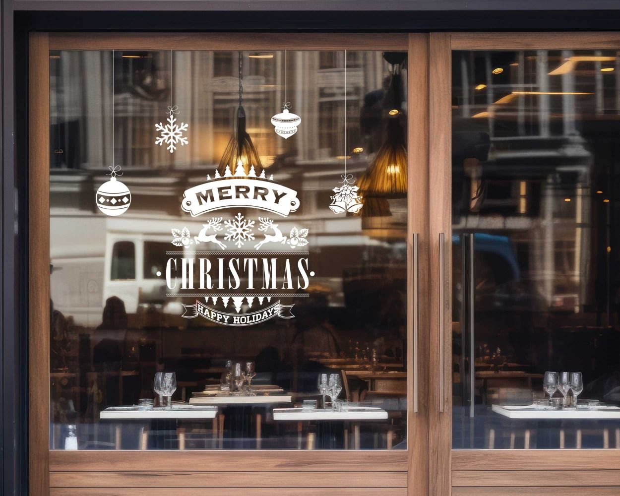 Merry Christmas Glass Vinyl Stickers 
