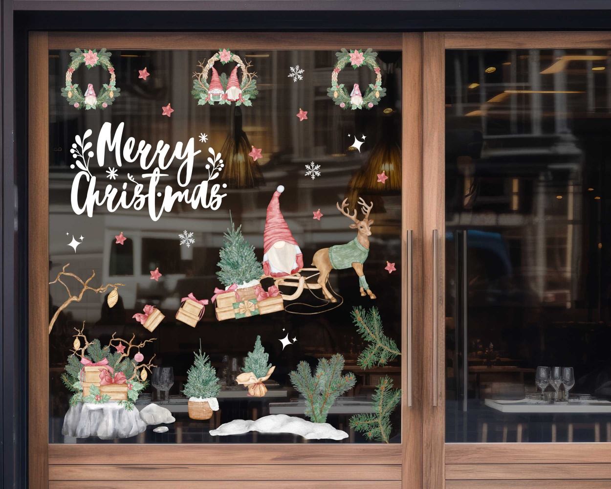 Merry Christmas Santa Claus Stickers For Window Decoration
