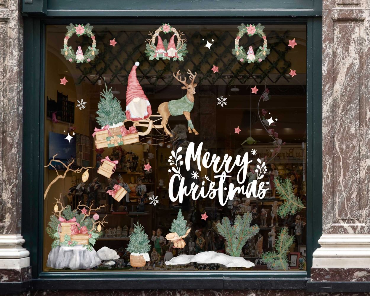 Merry Christmas Santa Claus Stickers For Window Decor