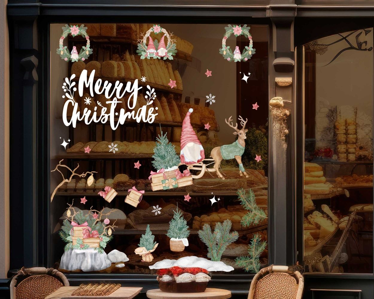Merry Christmas Santa Claus Stickers For Window Decoration